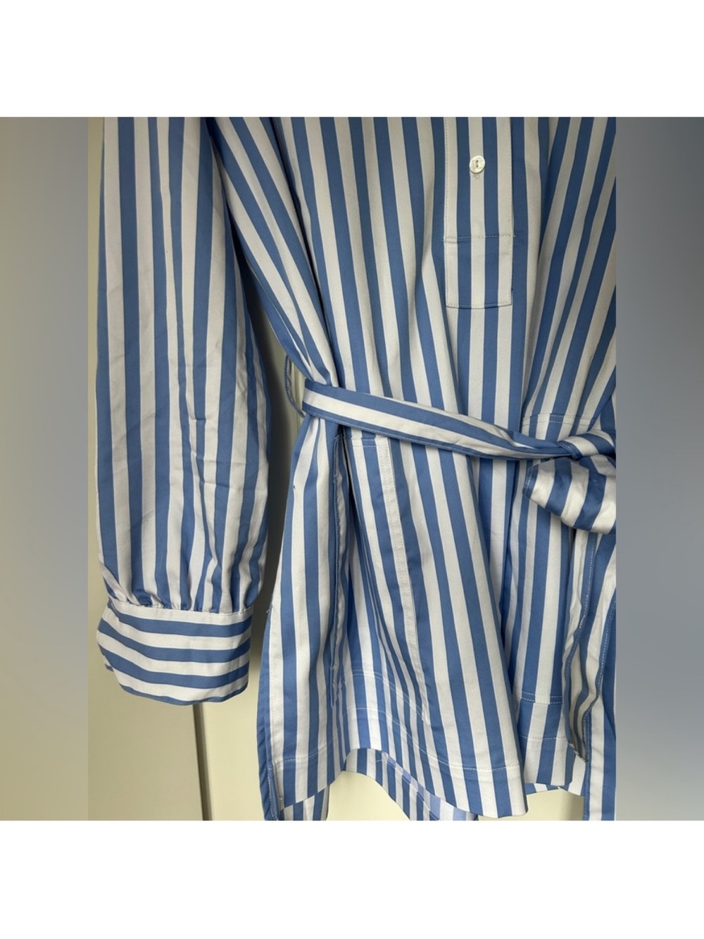 Club Monaco Light Blue and White Striped Shirt - Picture 6 of 6
